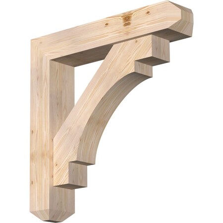 Ekena Millwork Merced Craftsman Smooth Bracket w/ Offset Brace, Douglas Fir, 7 1/2"W x 38"D x 38"H BKT0806X38X38MRC04SDF